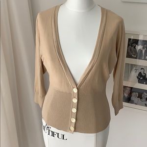 Ann Taylor Loft S cotton sweater beige color